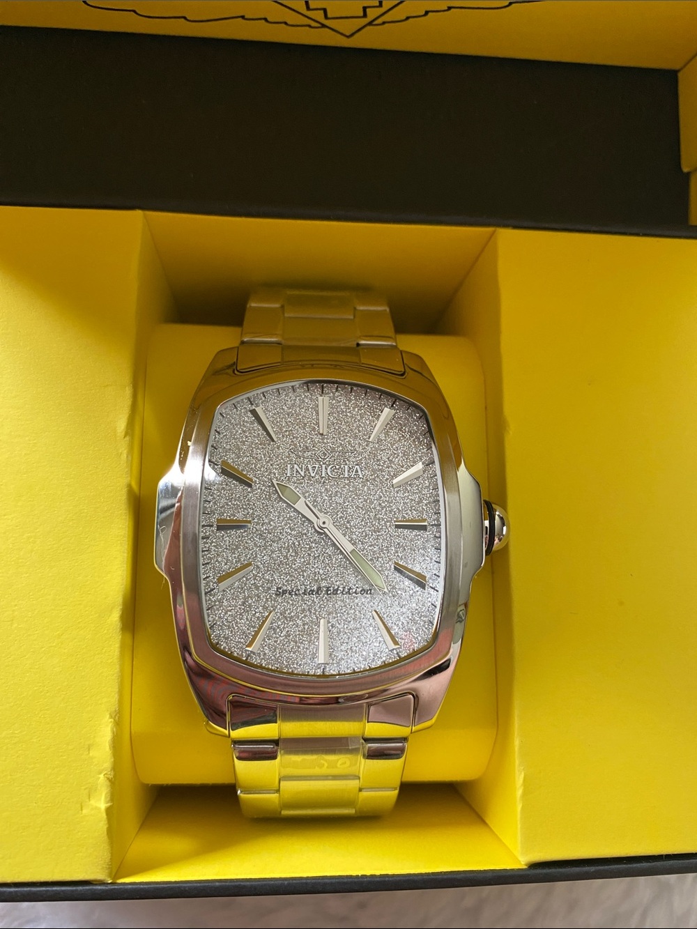 Invicta Men's Silver Glitter Dial Stainless Steel Watch